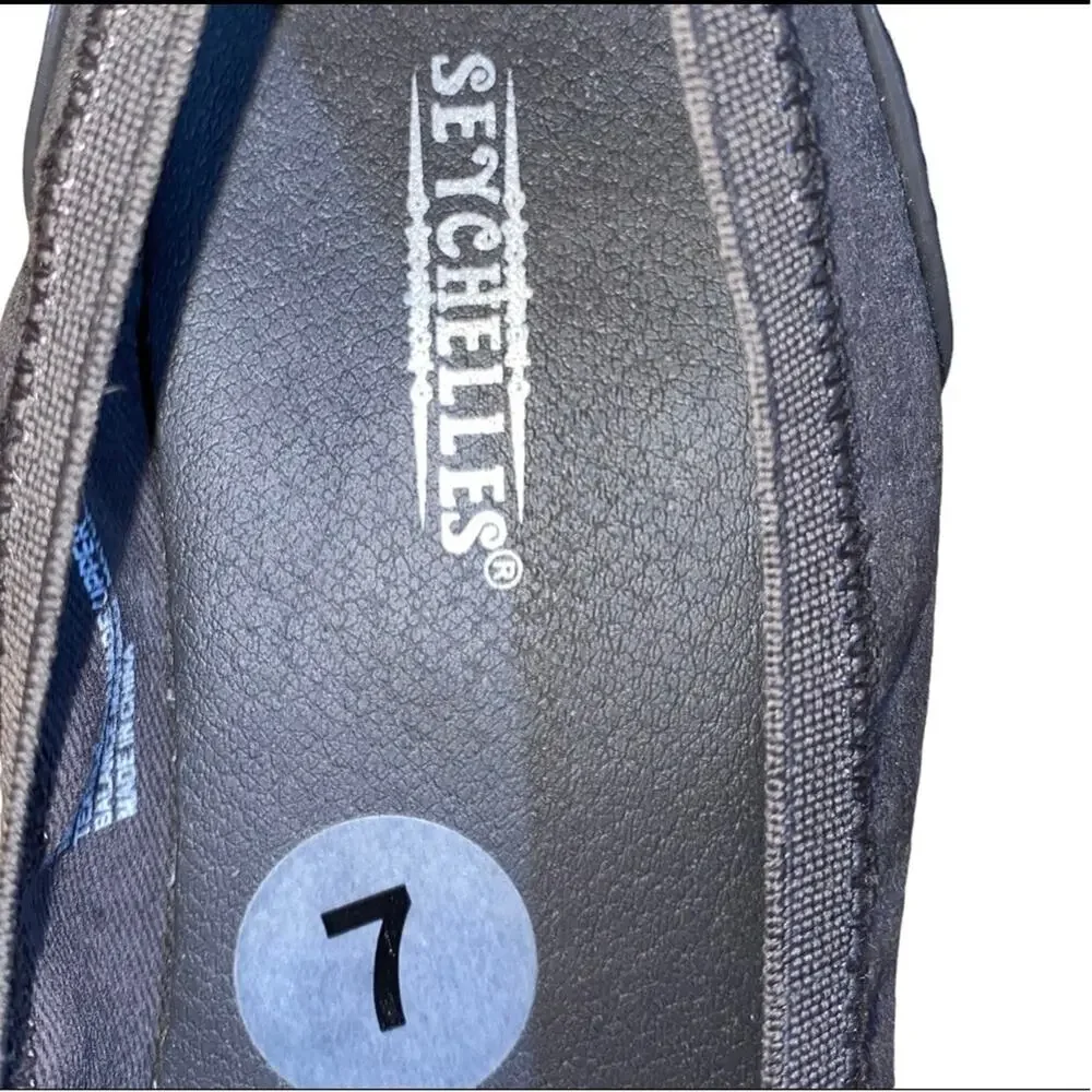 Seychelles Triangle Flats Size 7 Gray Cap Toe Ballet‎ Shoes Comfort Slip On